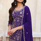 Graceful Purple Charm Pakistani Kurta Sharara Dupatta Set