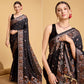 Black Floral Woven Banarasi Silk Saree