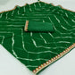 Green Leheriya Printed Georgette Saree With Sequins Border