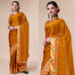 Mustard Swarovski With Bandhani Printed Border Art Silk Saree