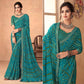 Blue Bandhani Printed Chiffon Saree