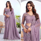 Lavender Floral Sequins Embroidered Georgette Saree