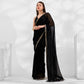 Black Embroidered Swaroski Work Chiffon Saree