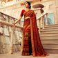 Red Printed Art Silk Saree