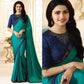 Aqua Green Swarovski Work Art Silk Saree