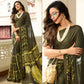 Mehendi Green Printed Art Silk Saree With Lace Border