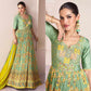 Green Embroidered With Printed Georgette Semi Stitched Anarkali Suit