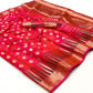 Crimson Red Butti Design Woven Art Silk Saree