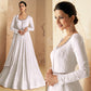 White Floral Embroidered Georgette Semi Stitched Anarkali Suit