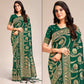 Dark Green Woven Banarasi Silk Saree With Tassels