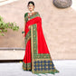 Red Woven Patola Banarasi Silk Saree With Tassels