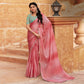 Peach Sequins Embroidered Chiffon Saree