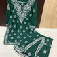 Green Elegance in Motion Side Cut Gharara With Short Kurti