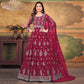 Pink Embroidered Net Semi Stitched Anarkali Suit