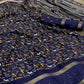 Navy Blue Warli Printed Georgette Saree