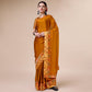 Mustard Swarovski With Bandhani Printed Border Art Silk Saree