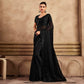 Black Sequins Embroidered Chiffon Silk Saree