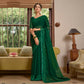 Bottle Green Sequins With Embroidered Chiffon Saree