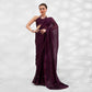 Purple Embroidered Chiffon Saree With Swaroski Work