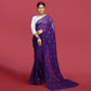 Purple Sequins Embroidered Georgette Saree