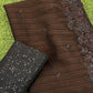 Dark Coffee Brown Sequins Embroidered Chiffon Saree