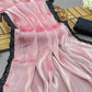 Pink Sequins Embroidered Chiffon Saree