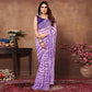 Purple Printed Ready To Wear Georgette Saree