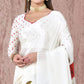 White Floral Foil Printed Chiffon  Saree