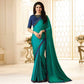 Aqua Green Swarovski Work Art Silk Saree