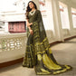 Mehendi Green Printed Art Silk Saree With Lace Border