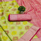 Lemon Green Woven Banarasi Silk Saree