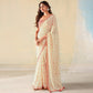 Cream Woven With Digital Printed Georgette Saree