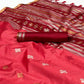 Gajri Pink Woven Art Silk Saree With Tassels