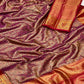 Dark Purple Woven Art Silk Saree