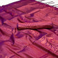 Magenta Purple Woven Art Silk Saree With Tassels