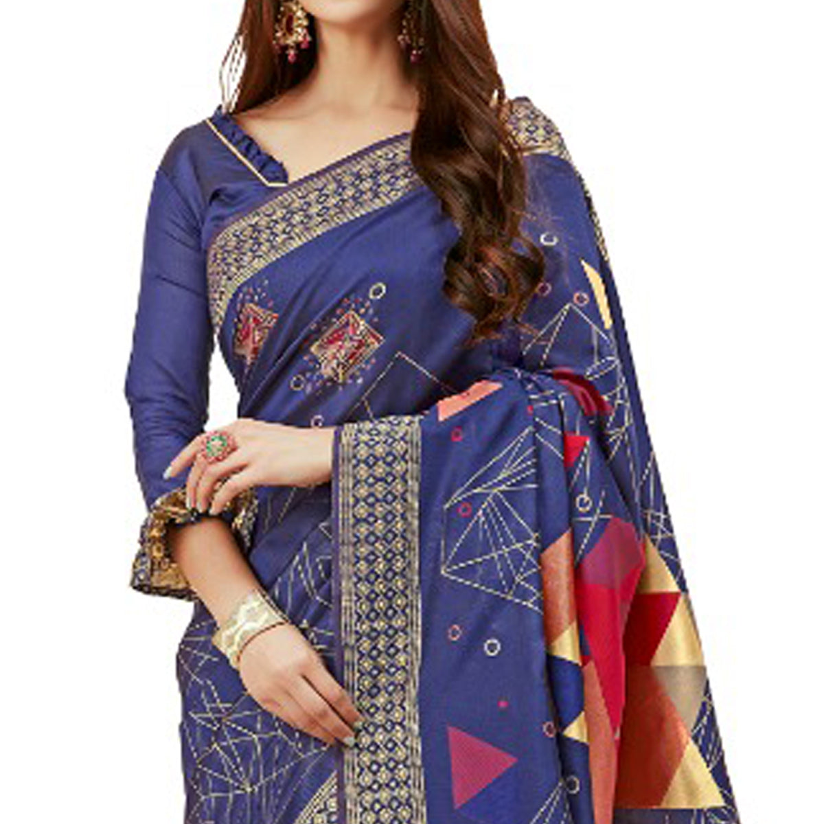 Blue Woven Banarasi Silk Saree