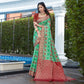 Rama Green Floral Woven Art Silk Saree