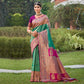 Rama Green Woven Kanjivaram Silk Saree With Tassels