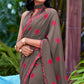 Brown Printed Georgette Saree