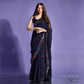 Navy Blue Sequins Embroidered Georgette Saree