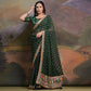 Green Bandhej Printed Georgette Saree With Tassels