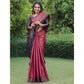 Magenta Woven Banarasi Silk Saree With Tassels