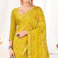 Lemon Yellow Bandhani Printed Chiffon Saree