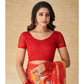 Red Geometric Printed Chiffon Saree