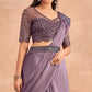 Mauve Sequins Embroidered Ready To Wear Art Silk Saree