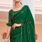 Green Swarovski Work Georgette Saree