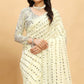 Off White Sequins Embroidered Georgette Saree