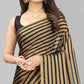 Gold Striped Printed Art Silk Saree