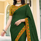 Bottle Green Floral Digital Printed Georgette Saree