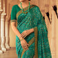 Rama Green Printed Art Silk Saree